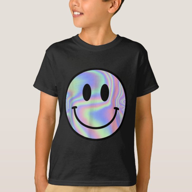 Smile Face Shirt Happy Smiling Face Rave Edm Music T Shirt (Framsida)
