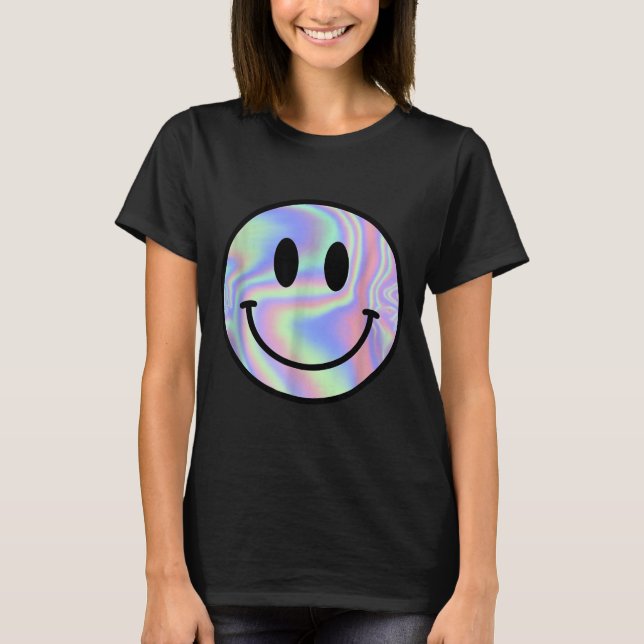 Smile Face Shirt Happy Smiling Face Rave Edm Music T Shirt (Framsida)