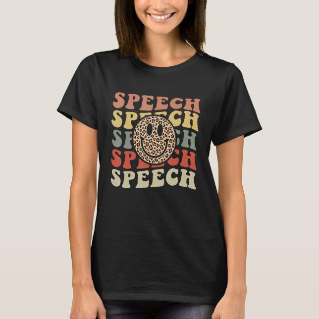 Smile Face Speech Therapy Speech Language Patholog T Shirt (Framsida)