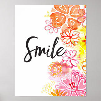Smile, Flowers Art-utskrift Poster