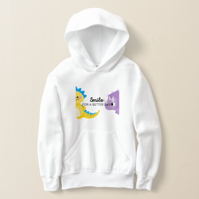 Smile For A Better Day Boy Hoodie T Shirt (Laydown)
