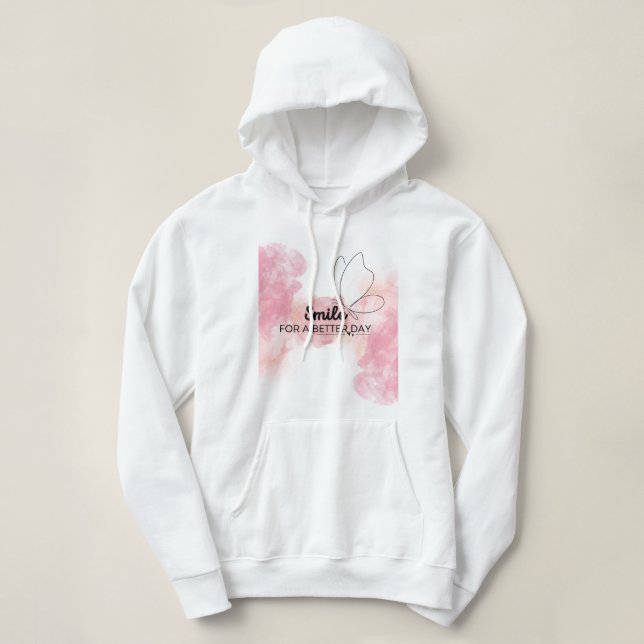 Smile For A Better Day Women Hoodie T Shirt (Design framsida)