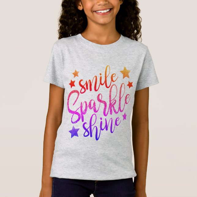 Smile Gnistra Shine Colorful Motivational Saming T Shirt (Framsida)