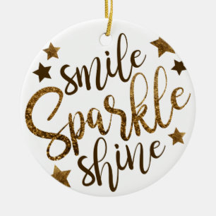 SMILE GNISTRA SHINE, GOLDEN GLITTER STAR JULGRANSPRYDNAD KERAMIK