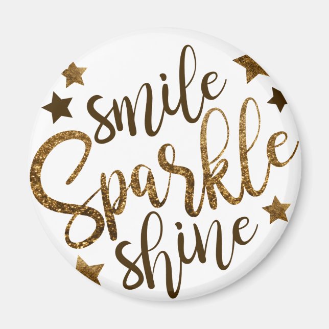 SMILE GNISTRA SHINE, GOLDEN GLITTER STAR MAGNET (Framsidan)