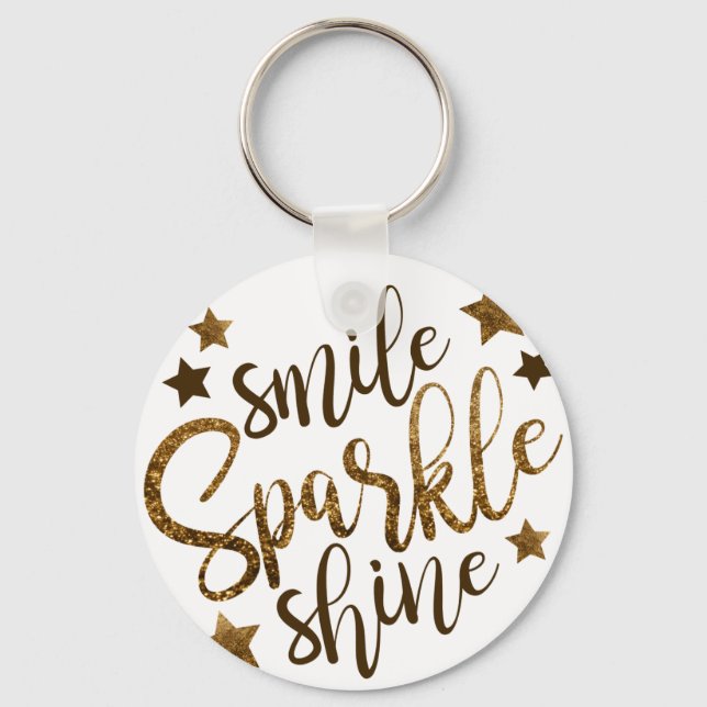 SMILE GNISTRA SHINE, GOLDEN GLITTER STAR NYCKELRING (Framsida)