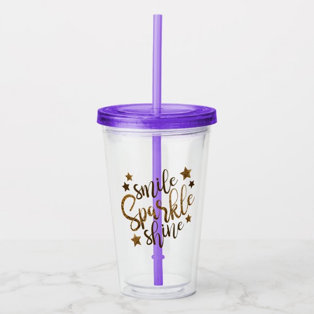 Smile Gnistra Shine | Guld-skript Take Away Mugg (Framsida)