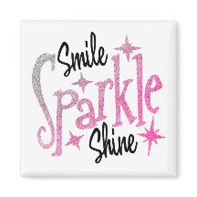 Smile Gnistra Shine Rosa Glitter Motivering Quote