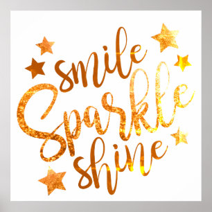 Smile Gnistra Shine White Guld Poster