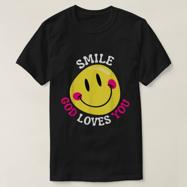 Smile God Kärlek You Lycklig Faith Kärlek Jesus Kr T Shirt (Design framsida)