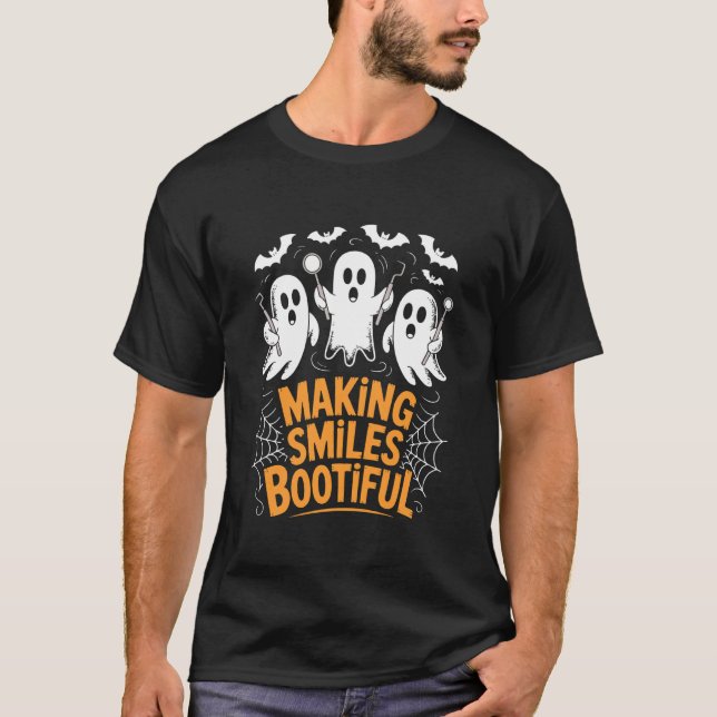 Smile Gör Bootiful T-Shirt Män Kvinnor Tandläkare  (Framsida)