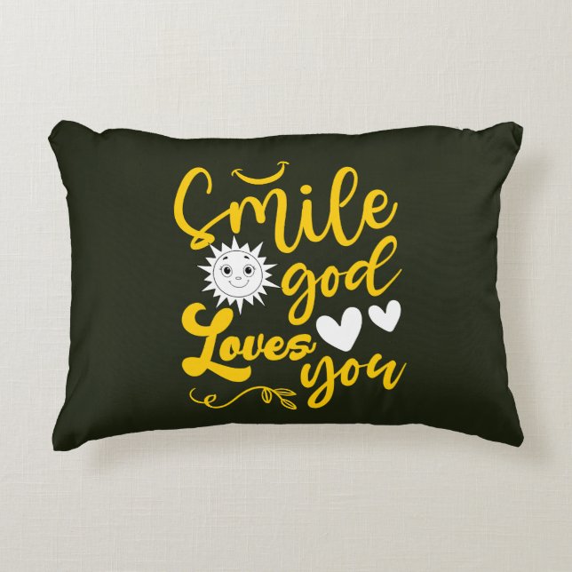 Smile Gud Kärlek, du accent Pillow Prydnadskudde (Framsidan)
