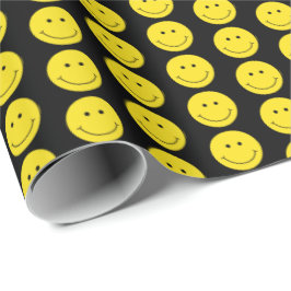 Smile Gult Black Grinning Ansikte Presentpapper