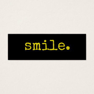 Smile Gult Black Typography Litet Visitkort
