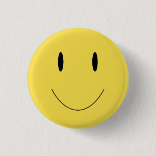 Smile Gult Cute Ansikte 001 Knapp