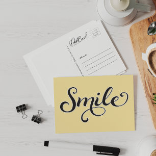 Smile Gult Lycklig Säg Hej Retro Roligt Vykort