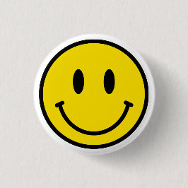 Smile Gult Red Black White Lycklig Ansikte Emoji Knapp