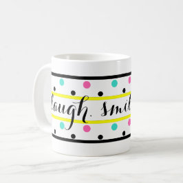 Smile Gult Rosa Turcos Polka dots Kaffemugg