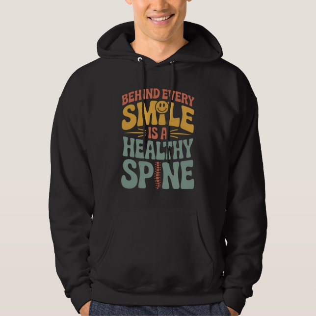Smile Healthy Spine Chiropractor-offertdesign Hoodie (Framsida)