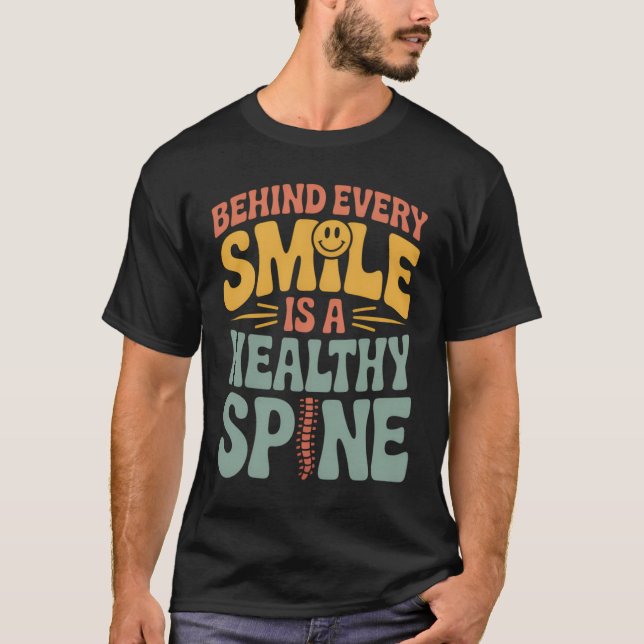 Smile Healthy Spine Chiropractor-offertdesign T Shirt (Framsida)