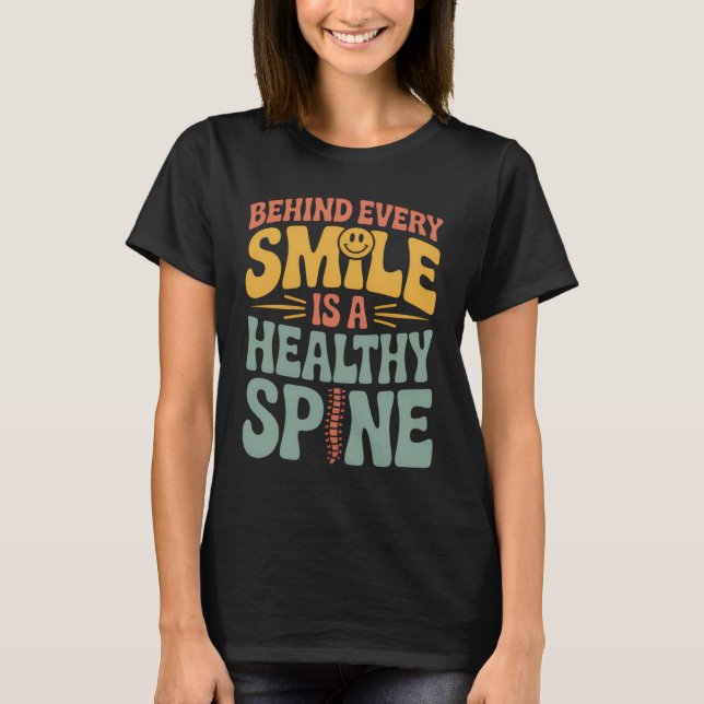 Smile Healthy Spine Chiropractor-offertdesign T Shirt (Framsida)