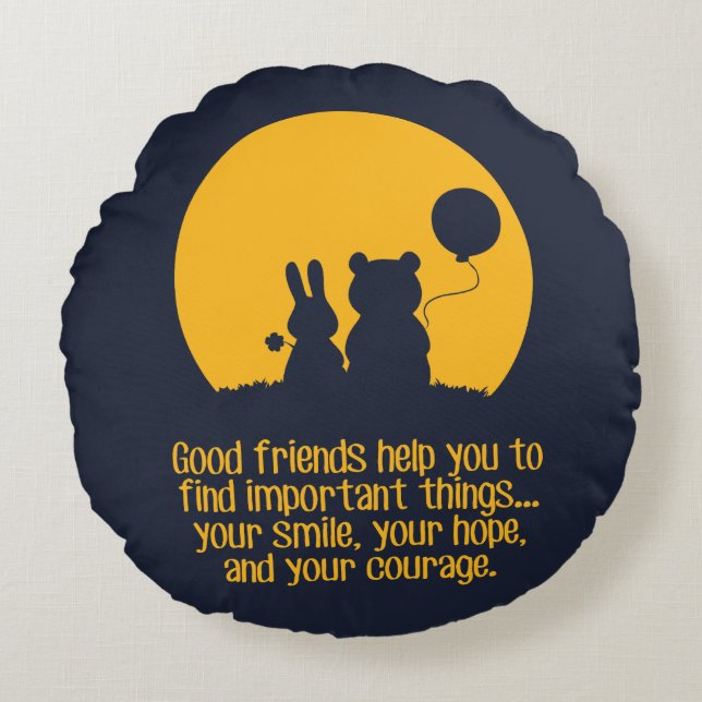 Smile, hope, courage rund kudde (Framsidan)