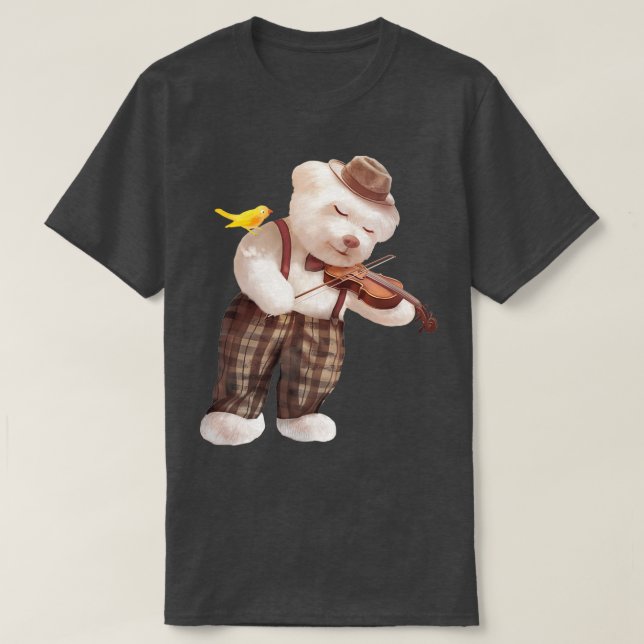 Smile Hund Speling Violin T Shirt (Design framsida)