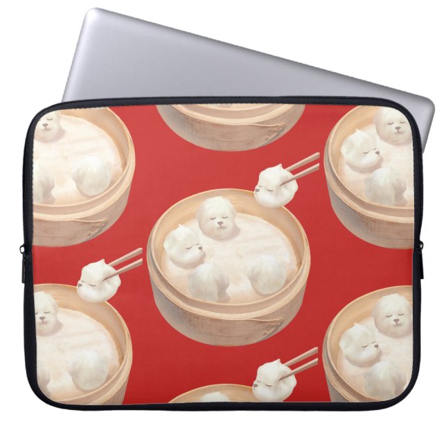 Smile Hund - Xiao Long Bao Delight Laptop Fodral (Framsidan)