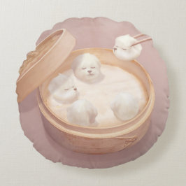 Smile Hund - Xiao Long Bao Delight Rund Kudde