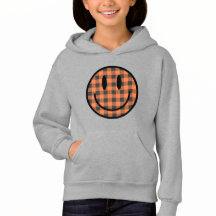 Smile i Pumpkin Gingham Hoodie