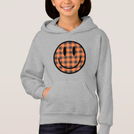 Smile i Pumpkin Gingham Hoodie T Shirt