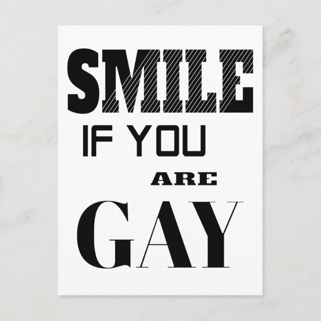 Smile if you are Gay Vykort (Framsida)