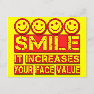 SMILE IT ÖKAR DITT ANSIKTE-VÄRDE VYKORT