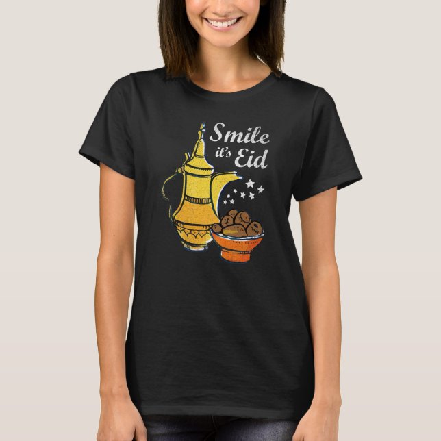 Smile its Eid Mubarak T Shirt (Framsida)