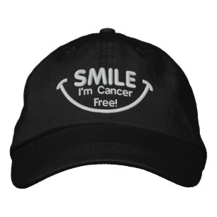 Smile jag är Cancer Free White Broderad Keps