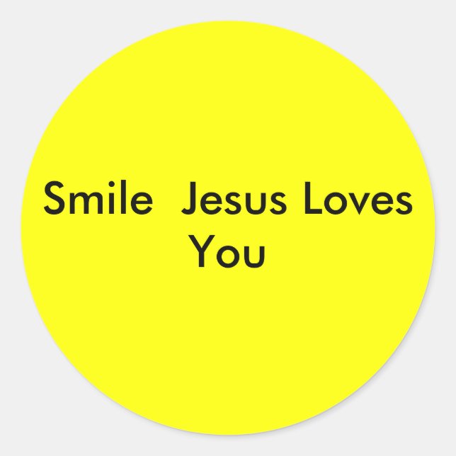 Smile Jesus Kärlek You Runt Klistermärke (Framsida)