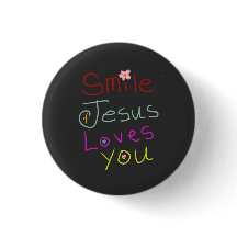 ‘Smile Jesus Loves You’ Färgglad skrift 
