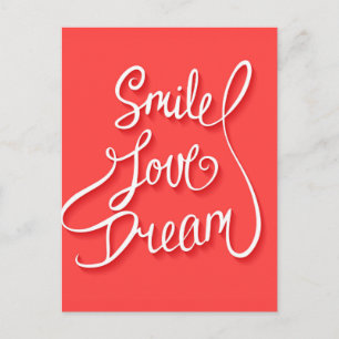 Smile Kärlek Dream Vykort