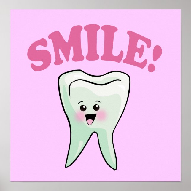 Smile Kawaii Tooth Art Poster (Framsidan)