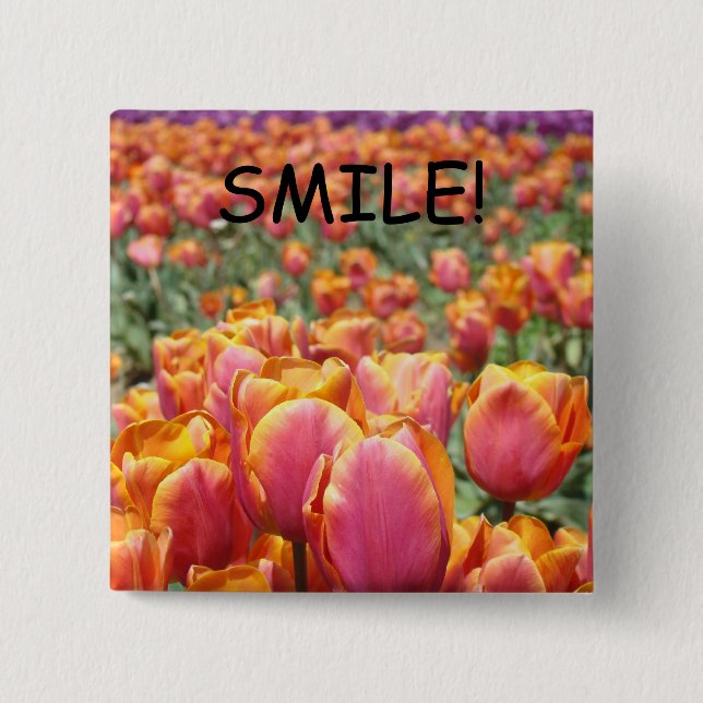 SMILE! knappar Tulpan Blommor Rosa Orange Tulpaner (Framsida)