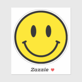 Smile Lycklig Ansikte Emoji Gult Black Retro Vinyl Klistermärken