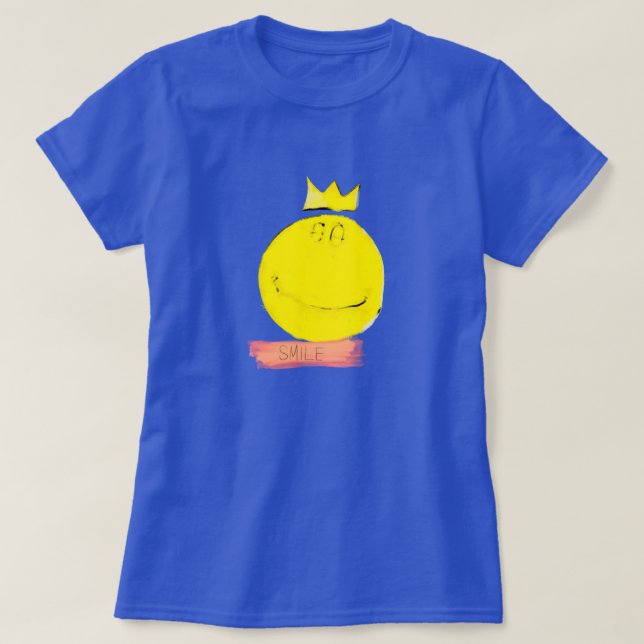SMILE Lycklig Ansikte T-Shirt (Design framsida)