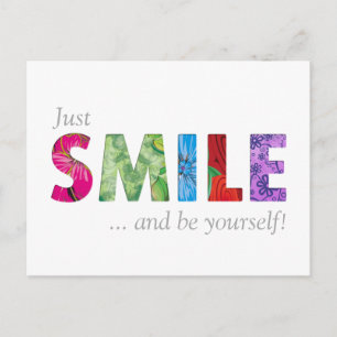 Smile Lycklig, citat 02 - Var dinSelf Vykort