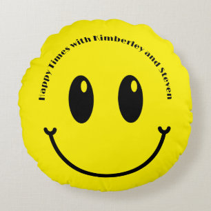 Smile Lycklig par Valentine Smily Ansikte Rund Kudde