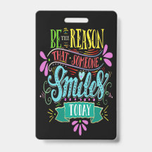 Smile-märke med snurra - Se baksida