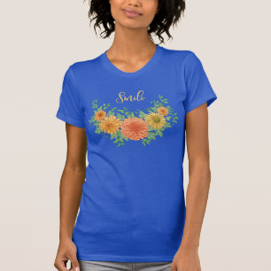 Smile med Flowers T Shirt