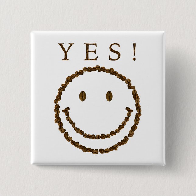 Smile med kaffebönor knapp (Framsida)