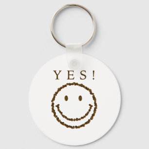 Smile med kaffebönor nyckelring