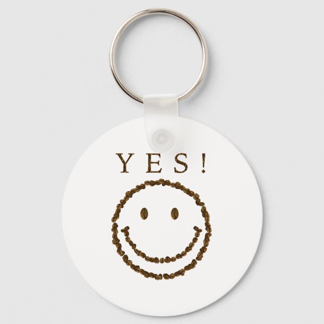 Smile med kaffebönor nyckelring (Framsida)