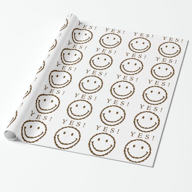 Smile med kaffebönor presentpapper (Utrullad)